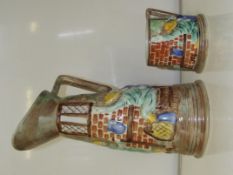 HG Wood Ltd Burslem England hand painted water jug