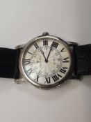 Daymond Rene Quartz wristwatch with leather strap.