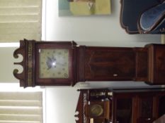 19th century mahogany long case clock, swan neck p