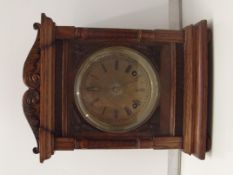 Late 19th century German oak cased mantel clock by