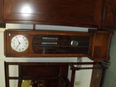 1930's art deco long case clock in oak, circular d