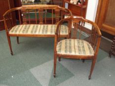 Edwardian part drawing room suite comprising tub c