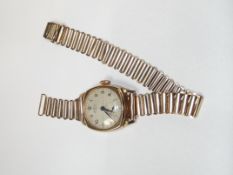 9ct yellow gold case and strap Rotary manual wind
