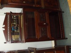 Edwardian music cabinet, broken arch pediment abov