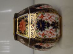 Royal Crown Derby vase, hexagonal baluster form in