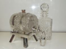 Victorian hobnail cut glass decanter in the form o