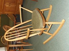Ercol child's rocking chair in beech and elm, heig