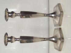 Pair of silver candlesticks with detachable sconce