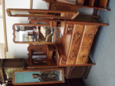 Edwardian drop well dressing table in walnut, thre