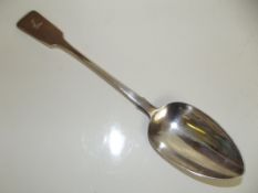 Victorian silver fiddle pattern serving spoon, eng