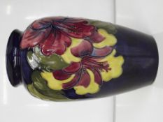 Moorcroft pottery vase, ovoid form in the Hibiscus