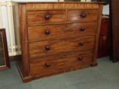 19th century inverted breakfront chest in mahogany