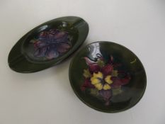 Moorcroft pottery footed pin dish together with a