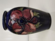Moorcroft pottery vase, ovoid form in the Anemone
