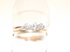 A 18ct yellow gold, diamond and platinum ring. One