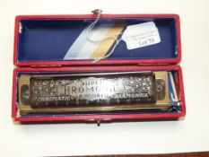 Cased Hohner Harmonica