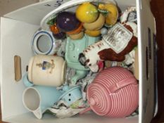 Assorted ceramics to include teapots, tobacco jar