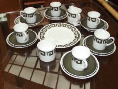 Wedgwood Susie Cooper part coffee set with Greek K