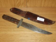 Vintage Bowie type knife and sheath