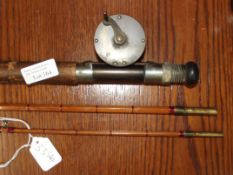 Split cane fly rod with brass reel