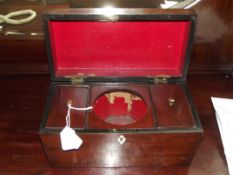 Large early 19th century tea caddy in mohogany, sa