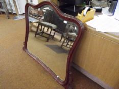Large mahogany over mantle mirror