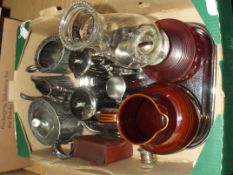 Assorted items to include an oil lamp, Victorian p