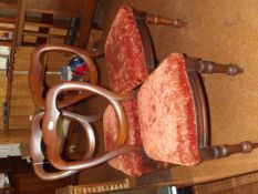 Part set of three Victorian balloon back dining ch