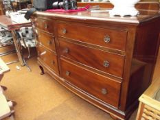 Large bow fronted sideboard in mahogany