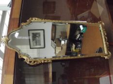 1960's gilt metal wall mirror