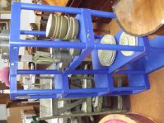 Pair of plastic utility shelves