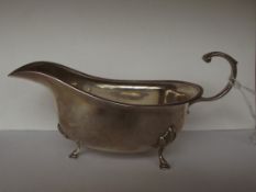 Silver hallmarked sauce boat, Birmingham, late 20t