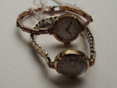 Two 9 carat gold cased lady's wristwatches