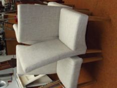 Set of four contemporary upholstered dining chairs