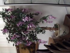 Stoneware planter and imitation wisteria