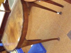 Demi lune hall table with shaped pie crust edge