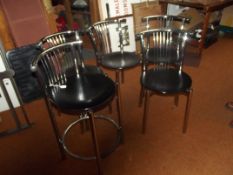 Four dining chairs and matching breakfast stool by