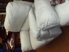 Good quality three piece leather suite, settee and