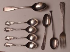 Various silver hallmarked spoons together with a s