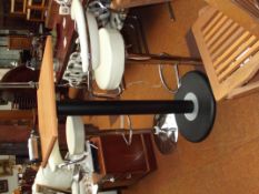 Contemporary chromed breakfast table with two adju