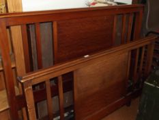 Edwardian bed head and foot board in mahogany