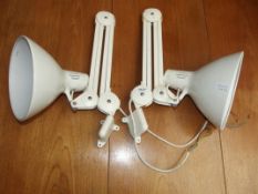 Pair of wall mounting anglepoise lamps by Luxo