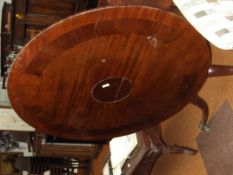 19th century cross banded tilt top loo table