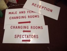 3 vintage swimming baths metal signs