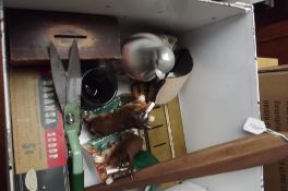 Assorted items to include a pair of bookends