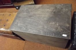 Wooden storage box with content