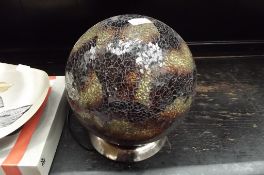 Globe table lamp with chrome base