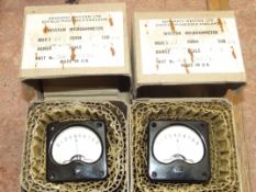 Two vintage bakelite microammeter dials
