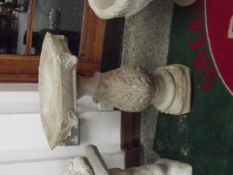 Stoneware bird bath with acanthus leaf pedestal