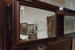 Wall mirror with etched plough horses